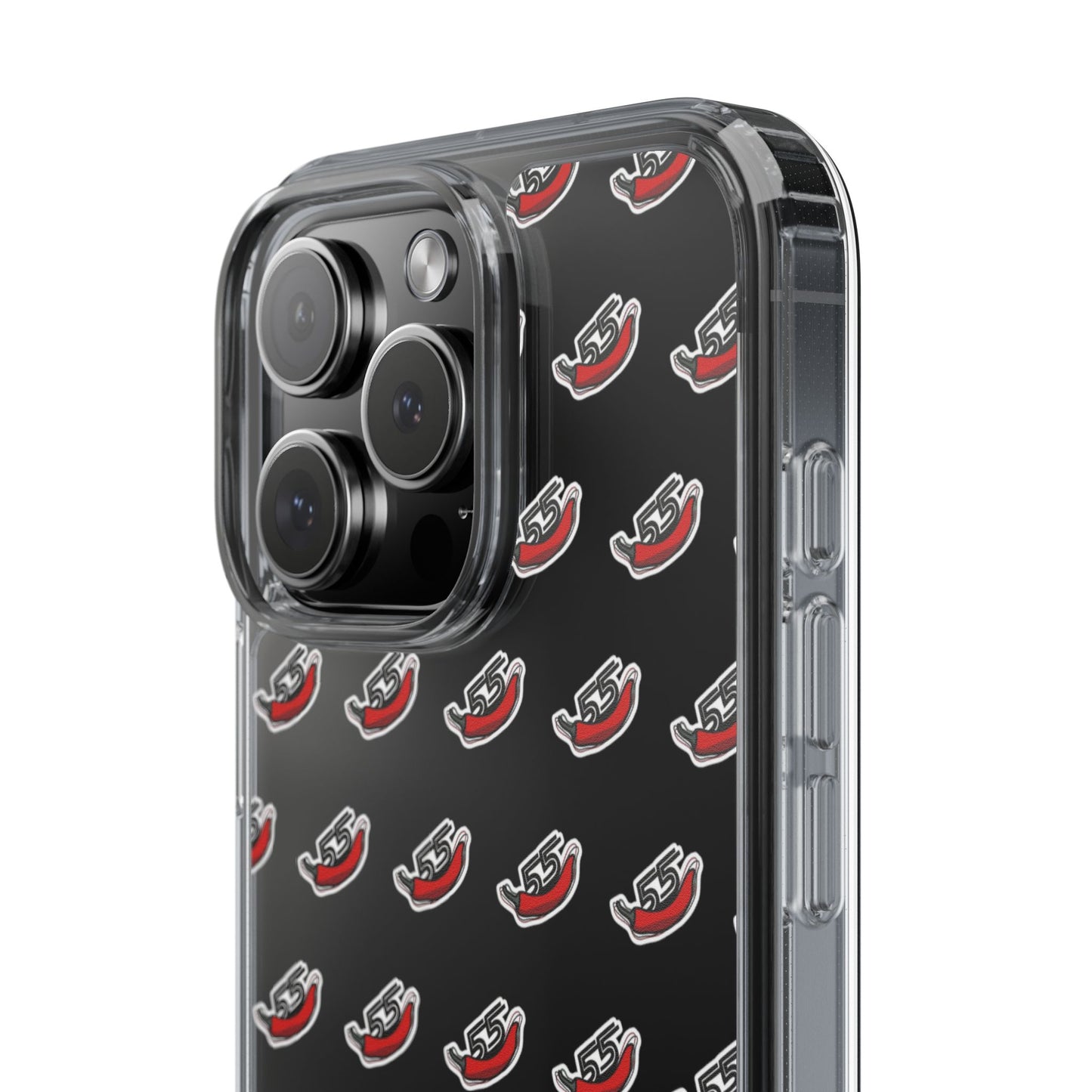 Clear Phone Case - Carlos Sainz F1 Chili Design with Number 55
