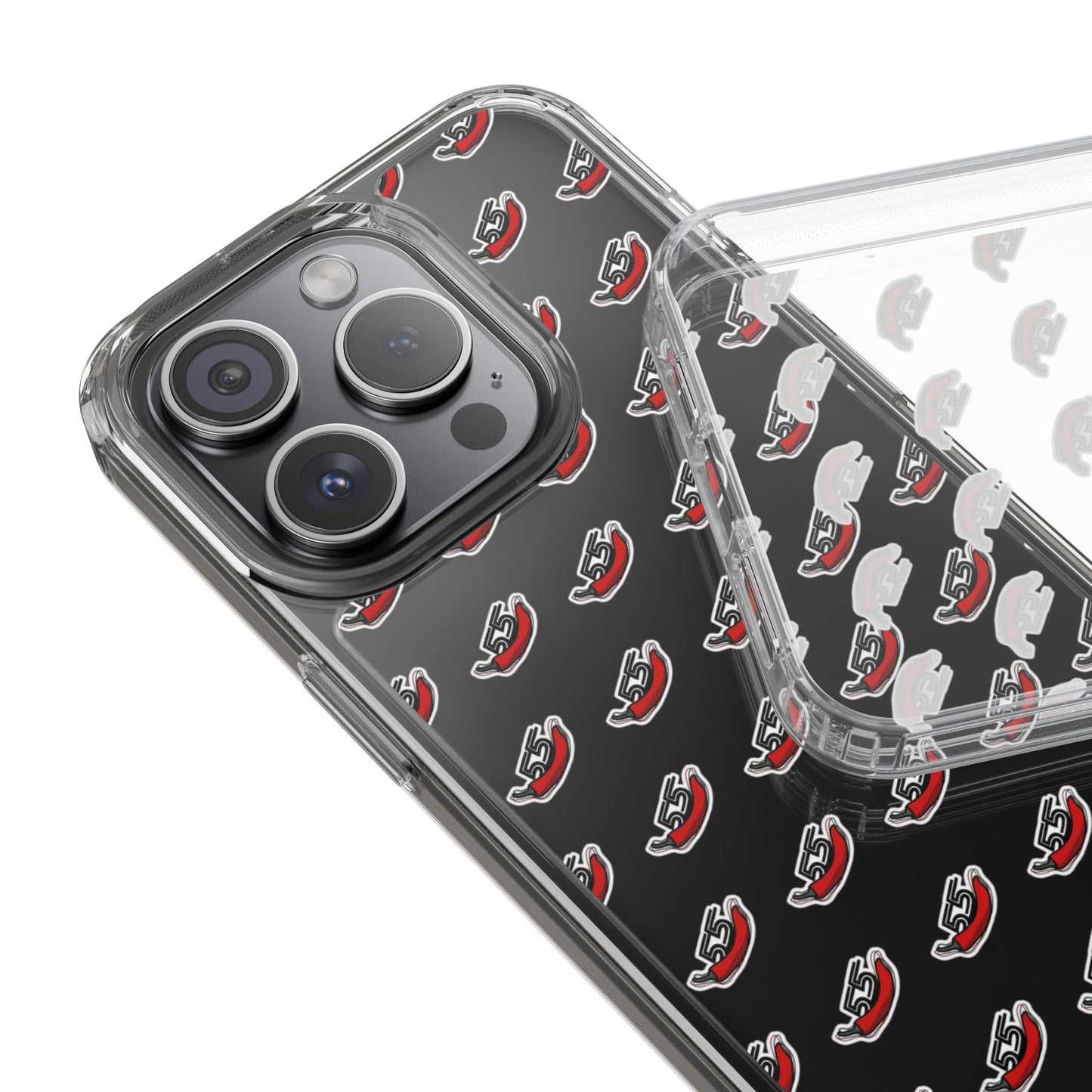 Clear Phone Case - Carlos Sainz F1 Chili Design with Number 55