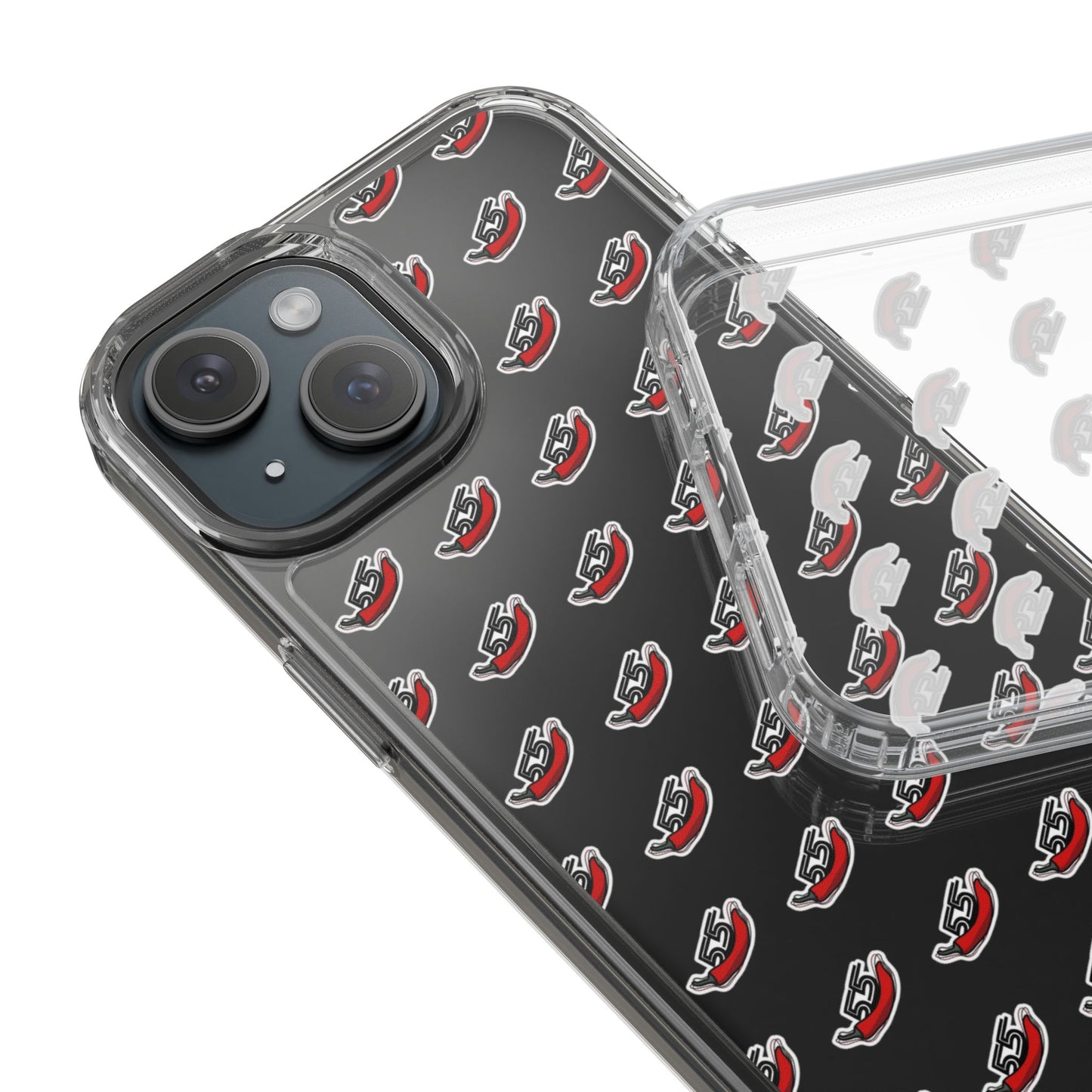 Clear Phone Case - Carlos Sainz F1 Chili Design with Number 55