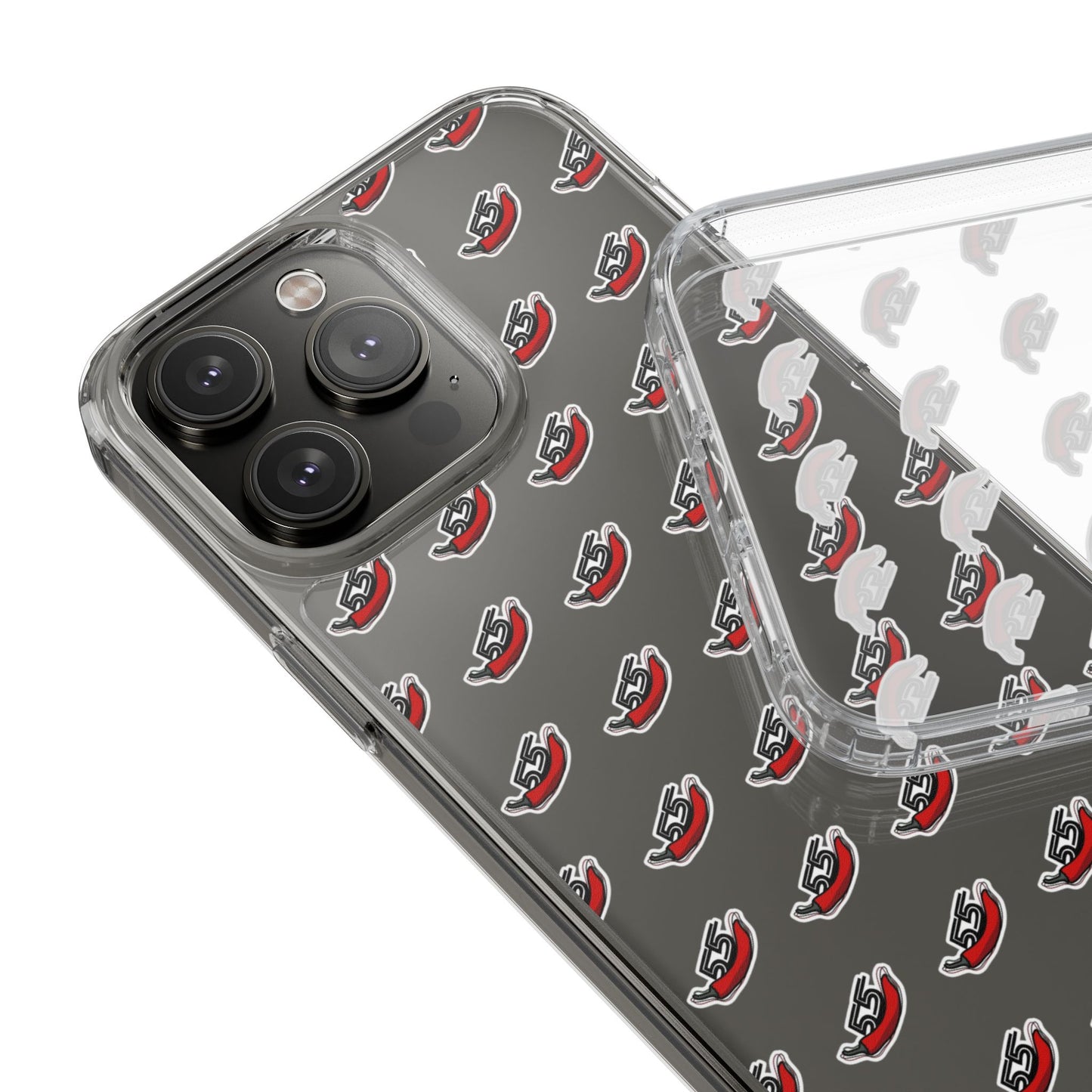 Clear Phone Case - Carlos Sainz F1 Chili Design with Number 55