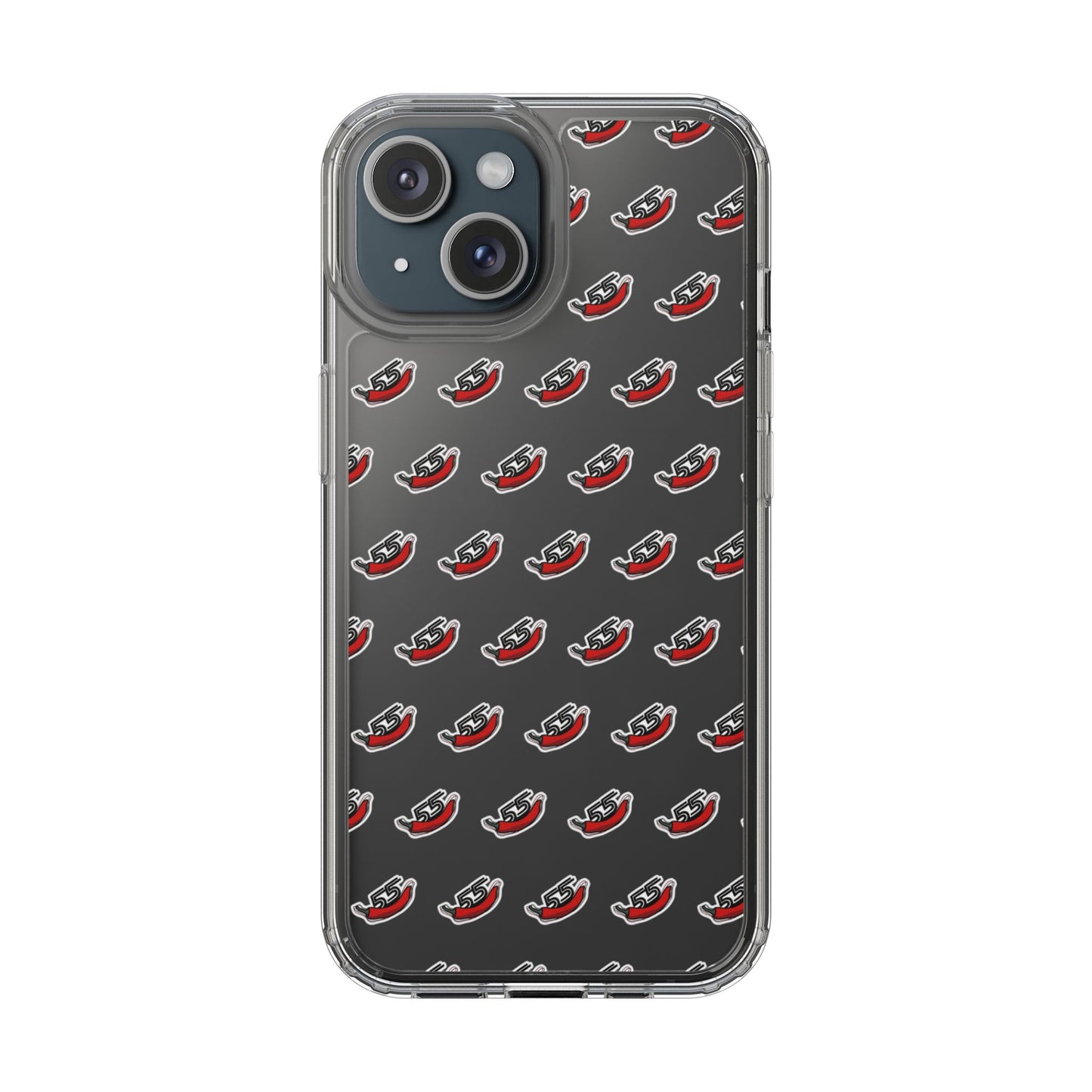 Clear Phone Case - Carlos Sainz F1 Chili Design with Number 55