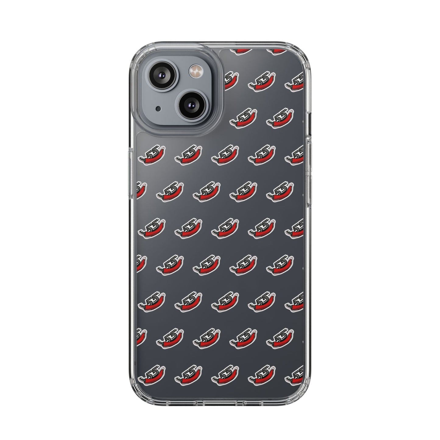Clear Phone Case - Carlos Sainz F1 Chili Design with Number 55