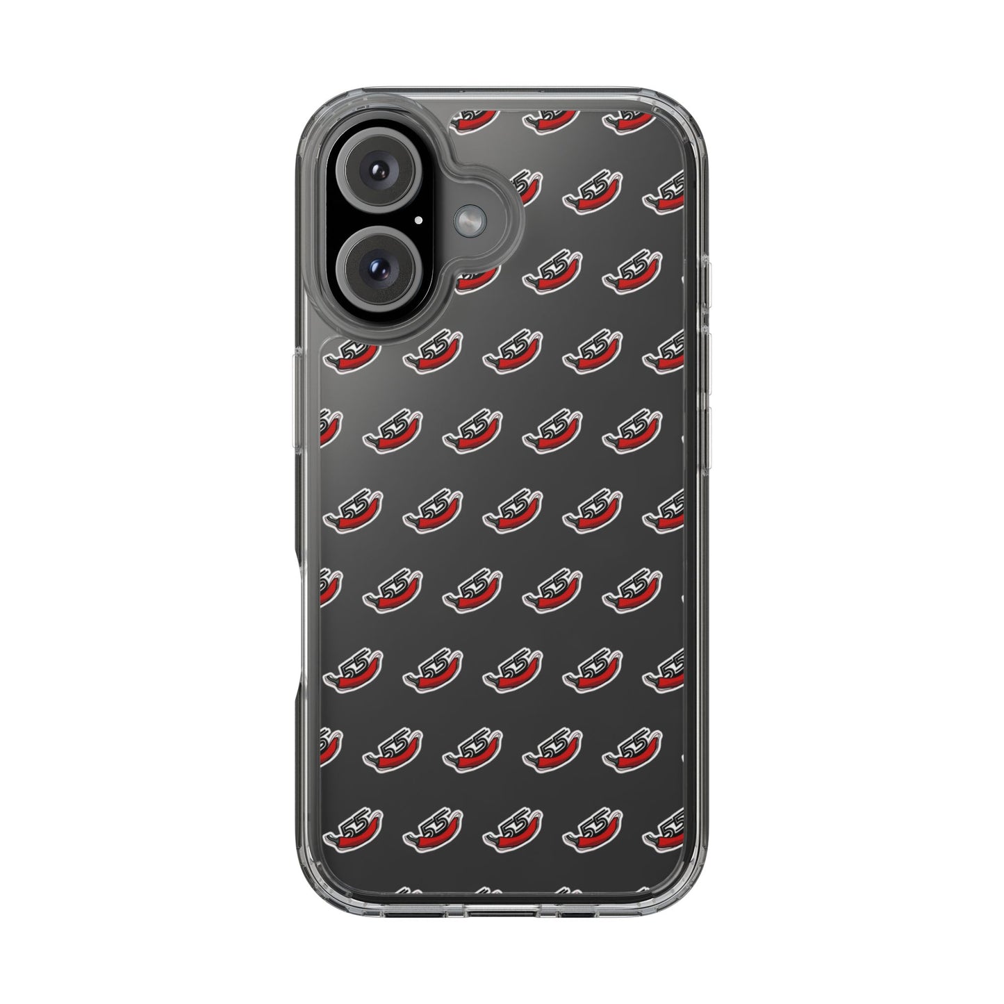 Clear Phone Case - Carlos Sainz F1 Chili Design with Number 55
