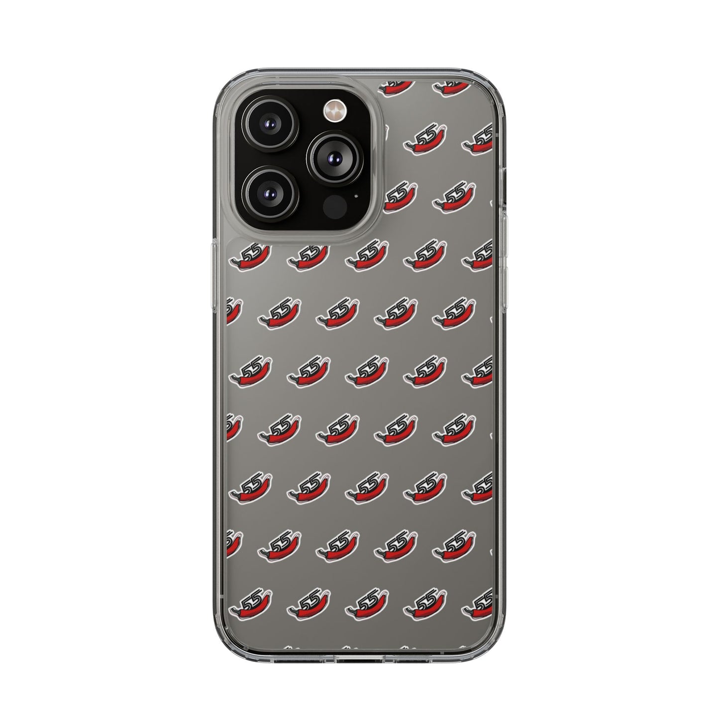 Clear Phone Case - Carlos Sainz F1 Chili Design with Number 55