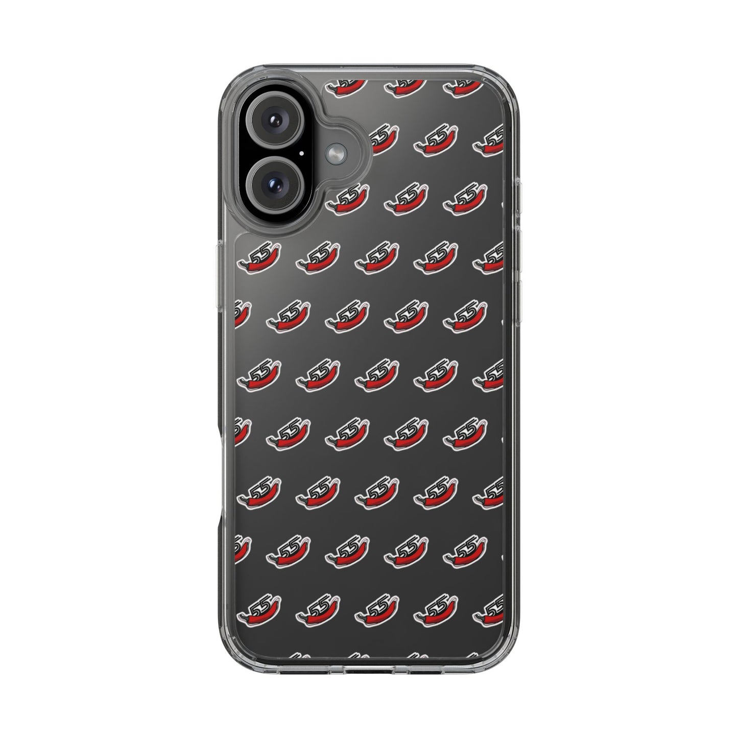 Clear Phone Case - Carlos Sainz F1 Chili Design with Number 55