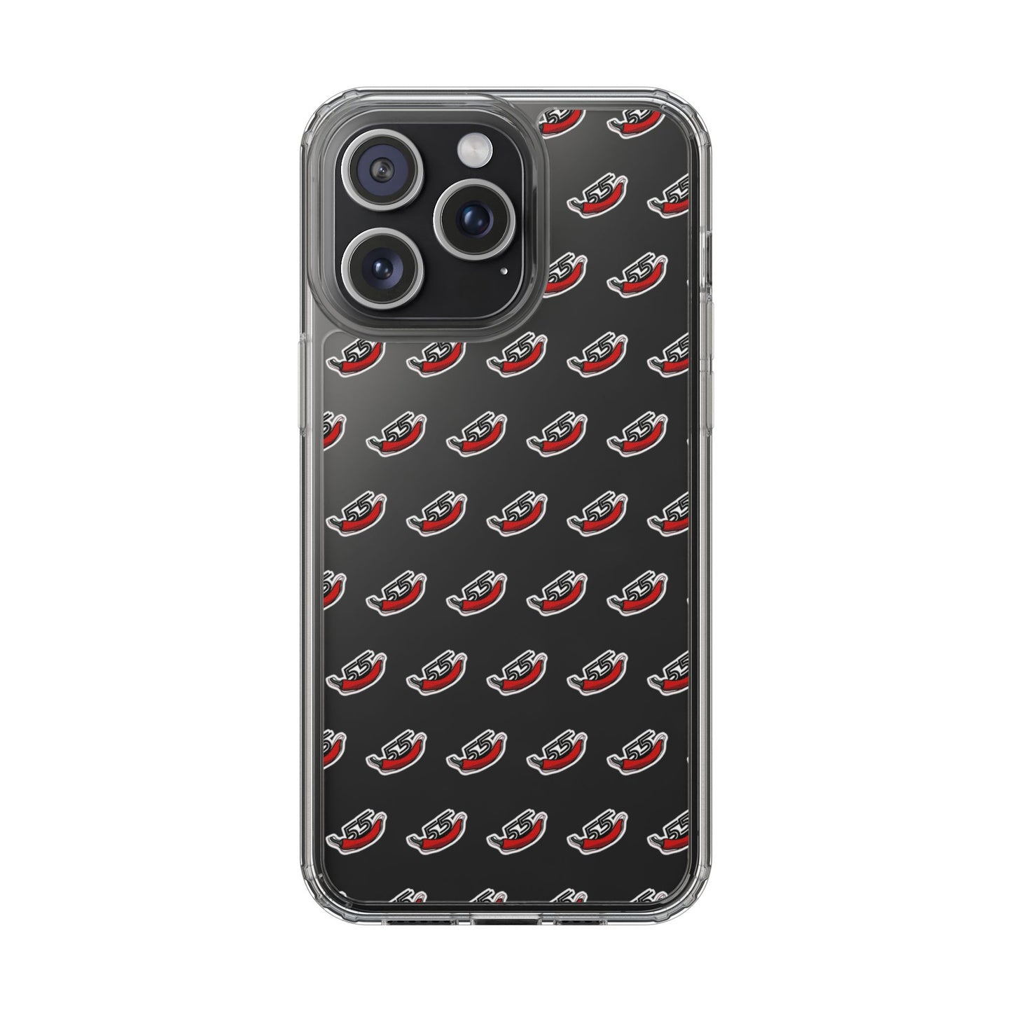 Clear Phone Case - Carlos Sainz F1 Chili Design with Number 55