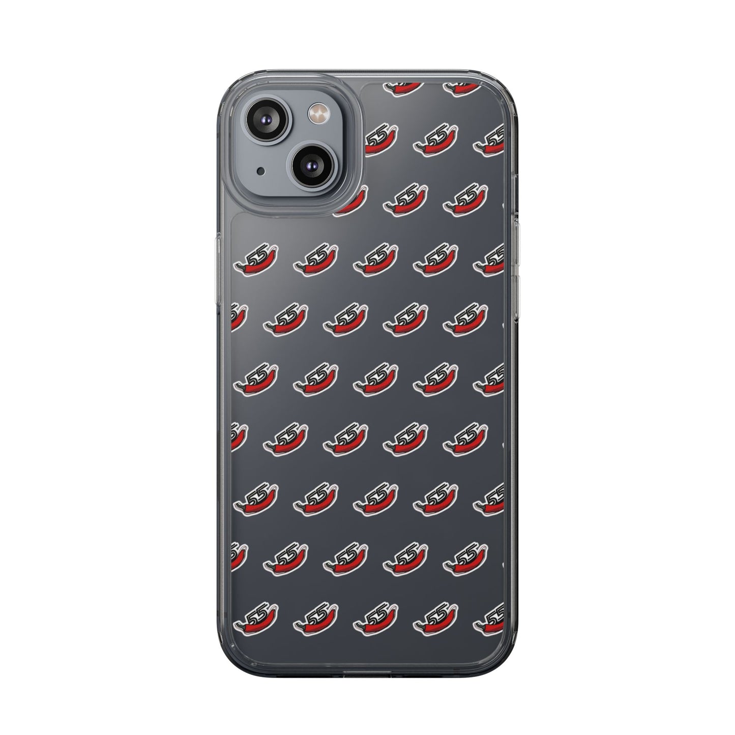 Clear Phone Case - Carlos Sainz F1 Chili Design with Number 55