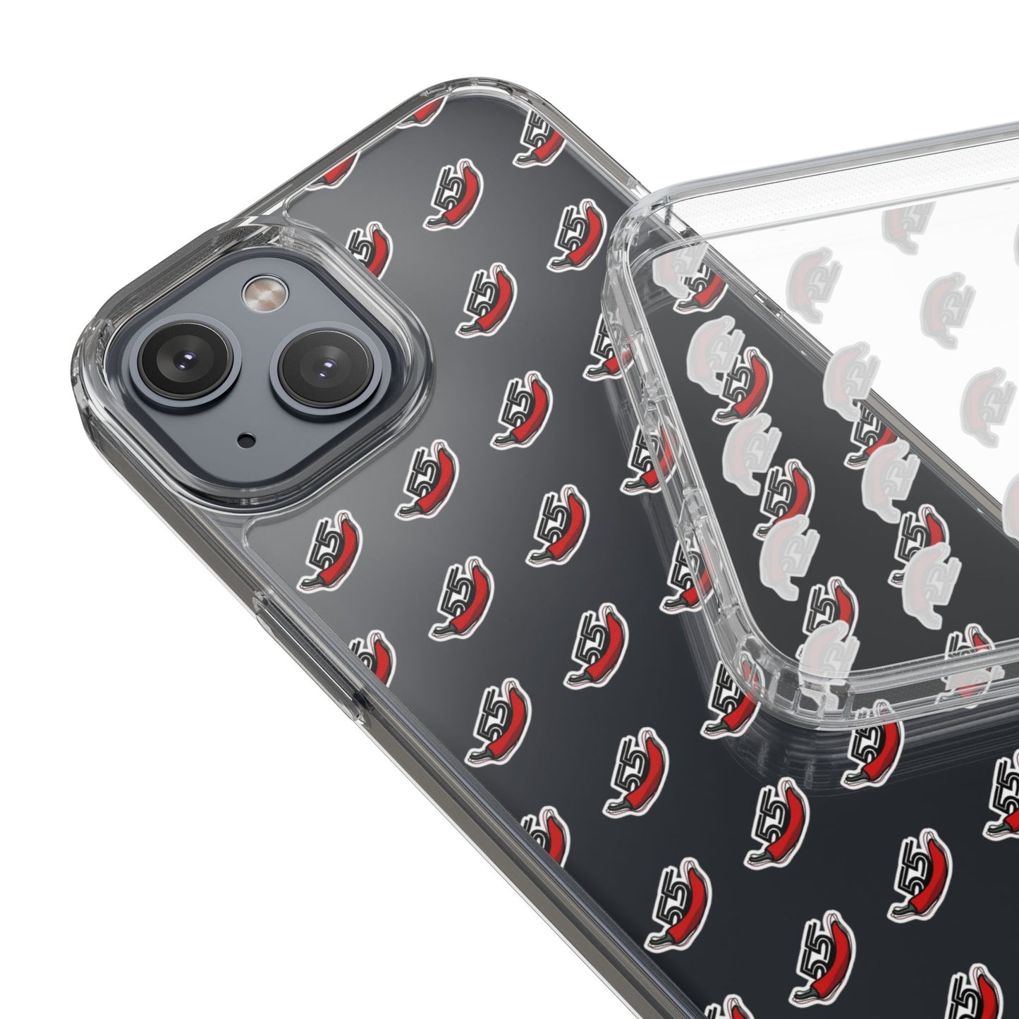 Clear Phone Case - Carlos Sainz F1 Chili Design with Number 55