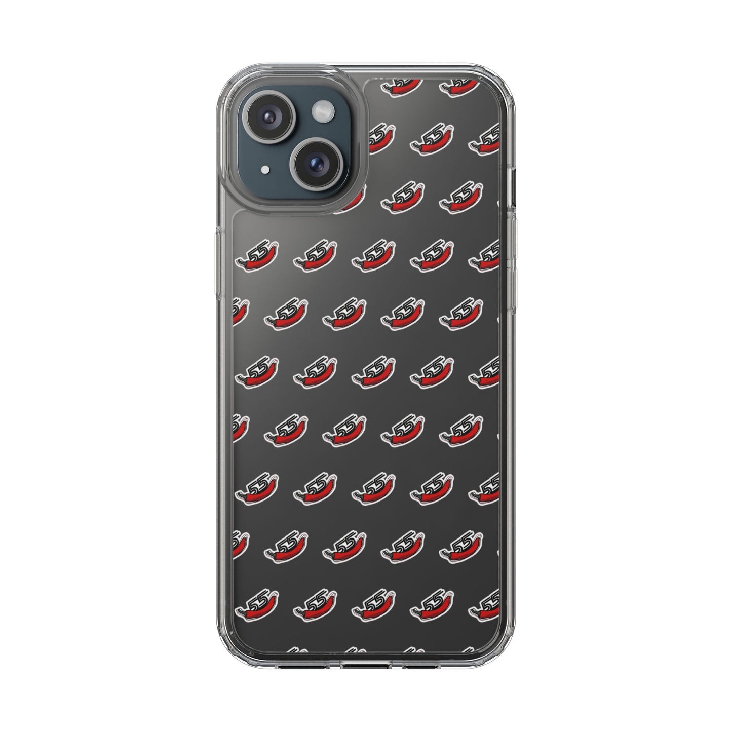 Clear Phone Case - Carlos Sainz F1 Chili Design with Number 55