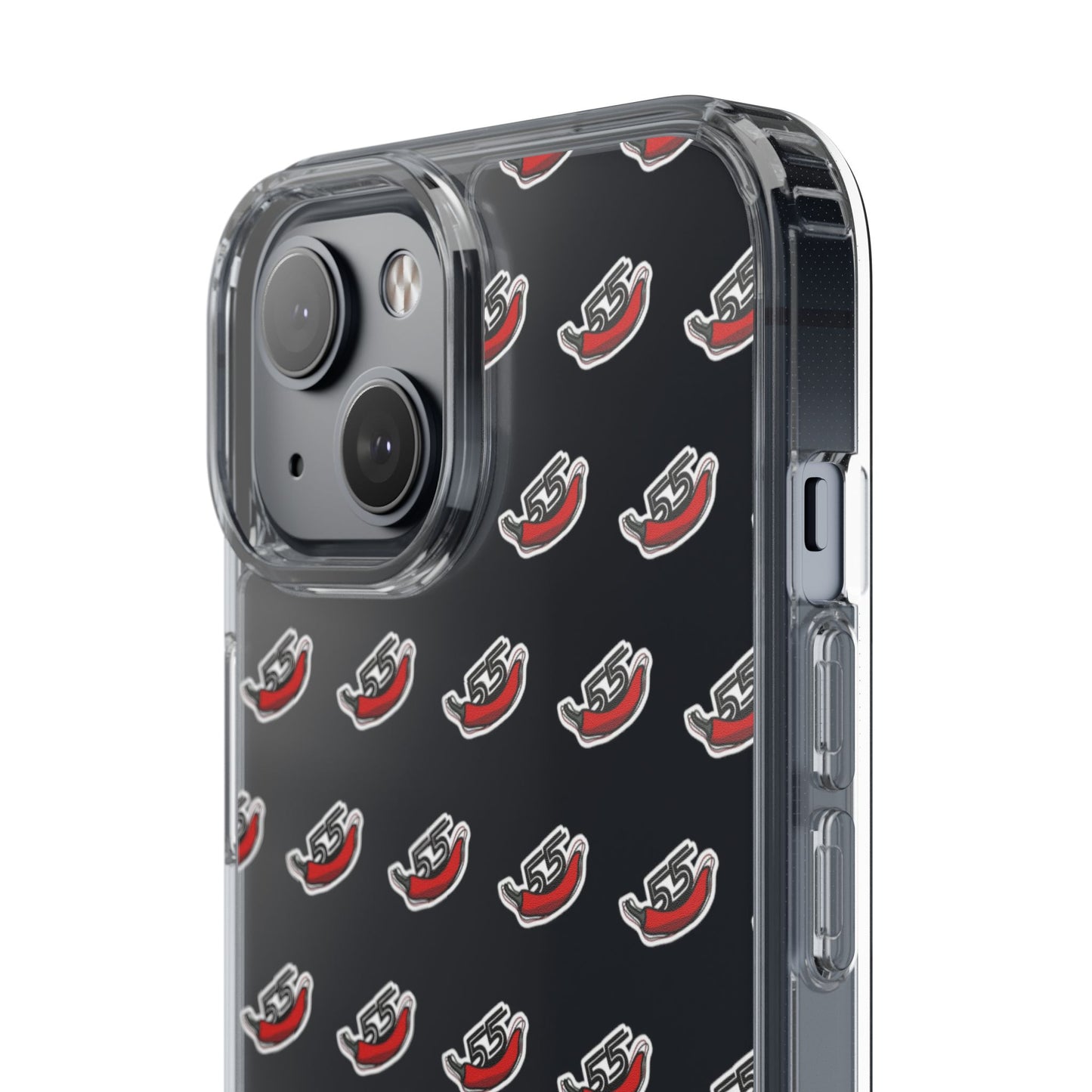 Clear Phone Case - Carlos Sainz F1 Chili Design with Number 55