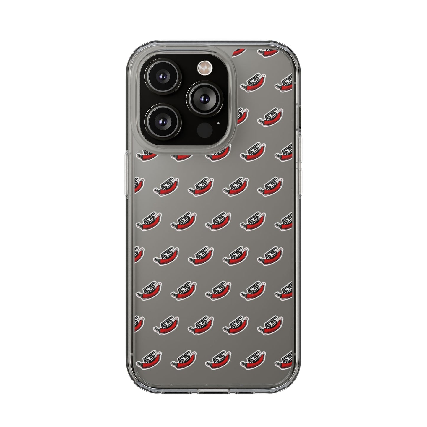 Clear Phone Case - Carlos Sainz F1 Chili Design with Number 55