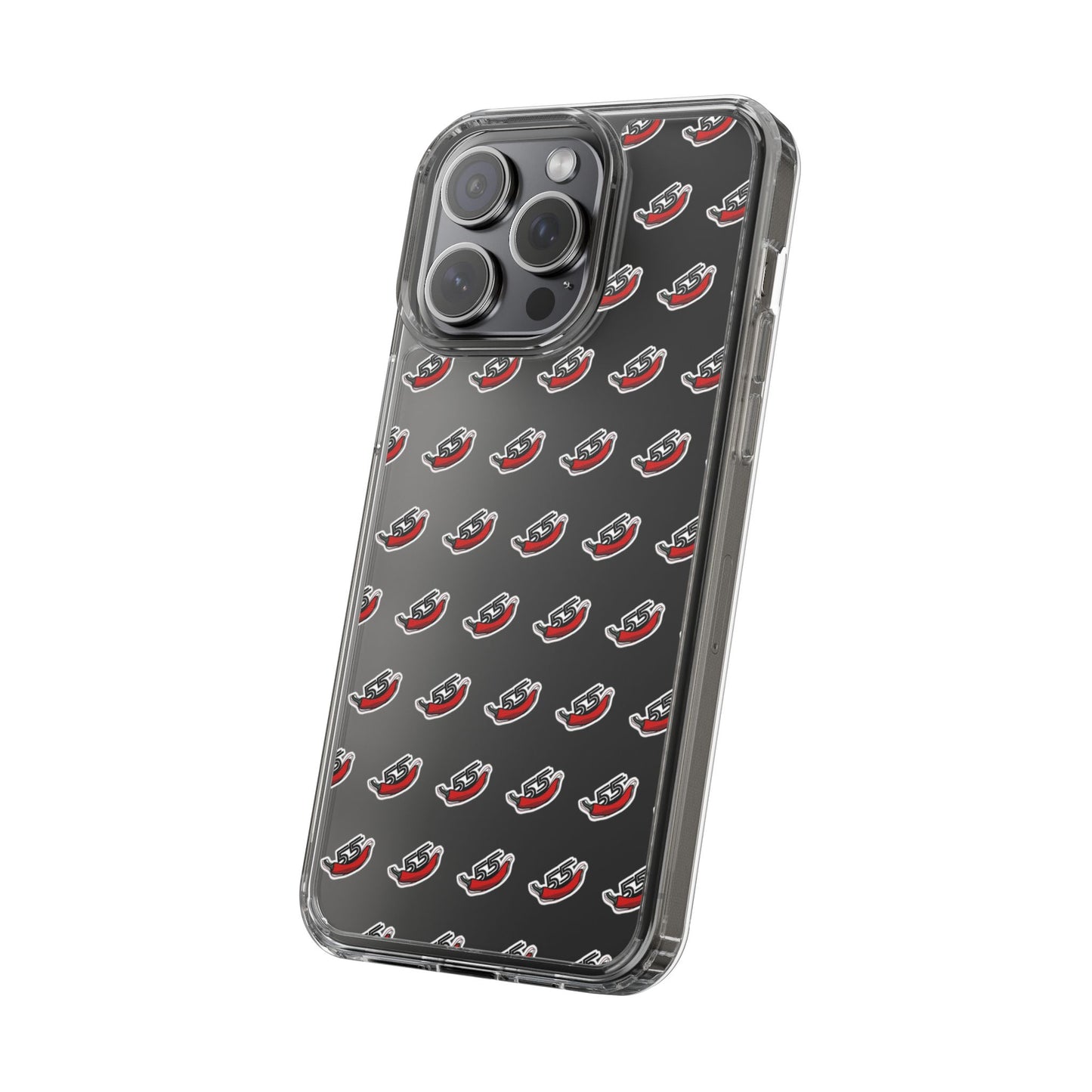 Clear Phone Case - Carlos Sainz F1 Chili Design with Number 55